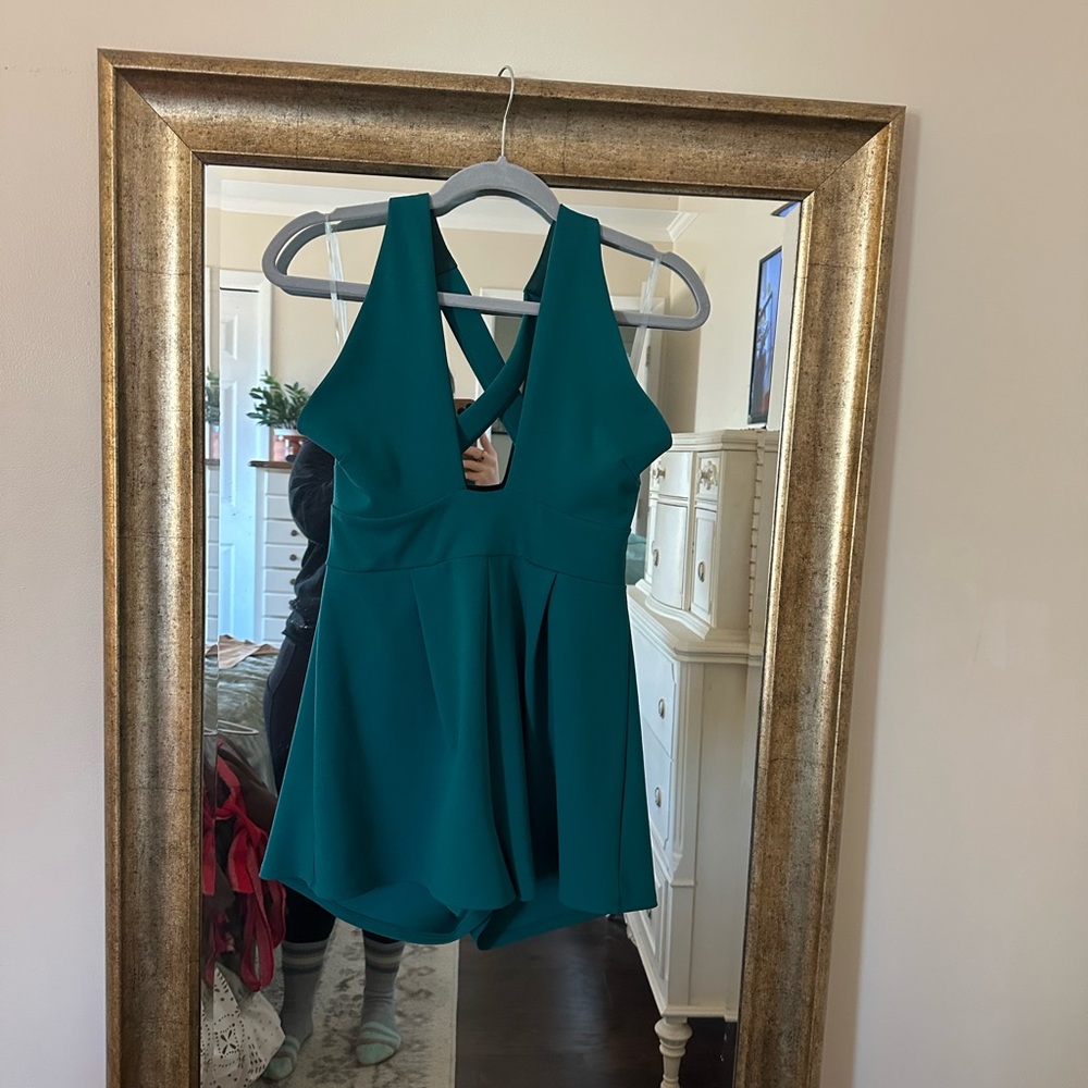 Blue Blush Teal Backless Dress